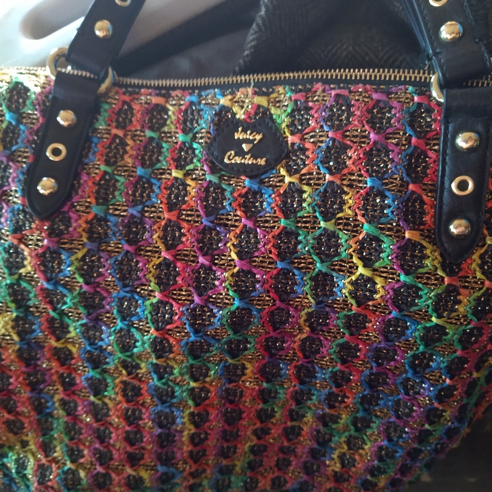 Juicy couture rainbow woven purse, L 12’ w17’